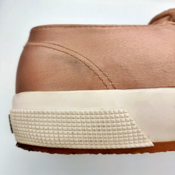 Superga Rose Gold Satin Low Top Sneakers - 8 - Picture 9 of 11